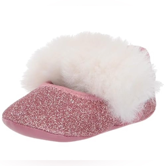New in Box UGG Kids' Fluff Glitter Ballet Flat Shoe Size 0-1 - Picture 2 of 4